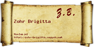 Zohr Brigitta névjegykártya